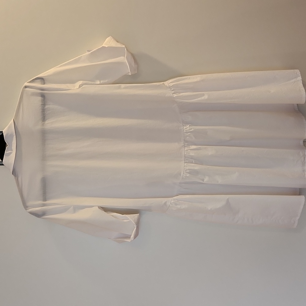 Madewell Button-Front Mini Shirtdress in Poplin White Color Size S New No Tag - Picture 8 of 16